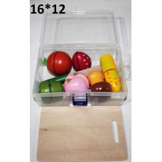 Набор деревянный разрежь овощи и фрукты, в пластиковой коробке 105098и