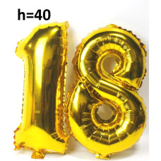 Шар фольгированный "Цифры" от 0 до 9 золотые /40см./, 92-221,1-171,10-125