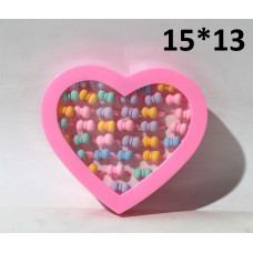 Кольцо в сердце Бантик пластик (продается кратно 36/ цена за 1шт) СН-2437