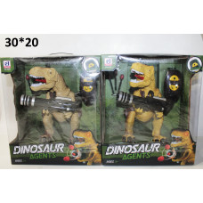 Динозавр р/у со световыми и звуковыми эффектами (двигается, стреляет)в коробке 6036
