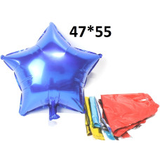 Шар фольгированный "Звезда" 18", арт.CY-B0038, /золото,серебро, фиолетовый, красный, голубой/, 5-155