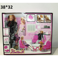Набор 2 куклы с аксессуарами, с мебелью,в коробке 68091